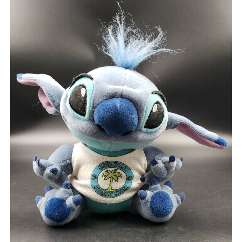Disney Store Stitch Plush with Official Beach Bum T-Shirt Lilo & Stitch Soft Toy